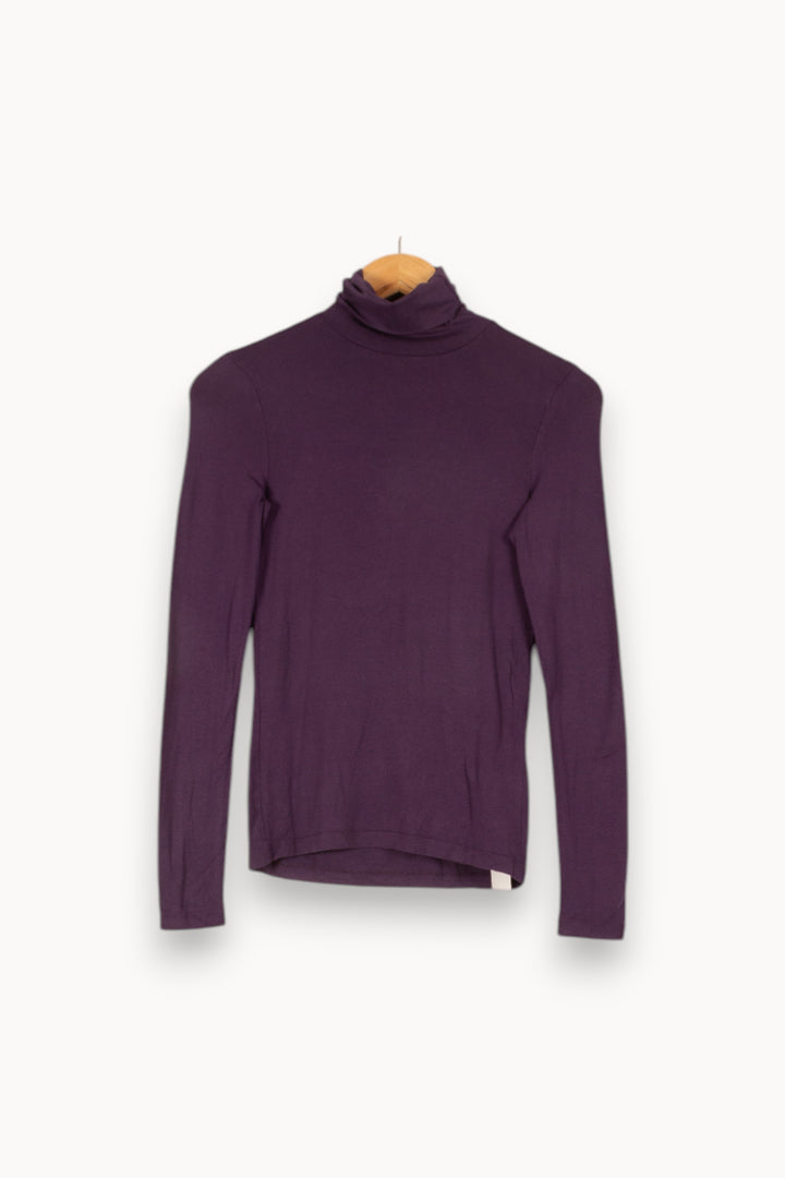 T-shirt manches longues violet col roulé - Taille XS/34 de la marque Caroll | PARAD45481 - Vendu par Paradigme - Image 1