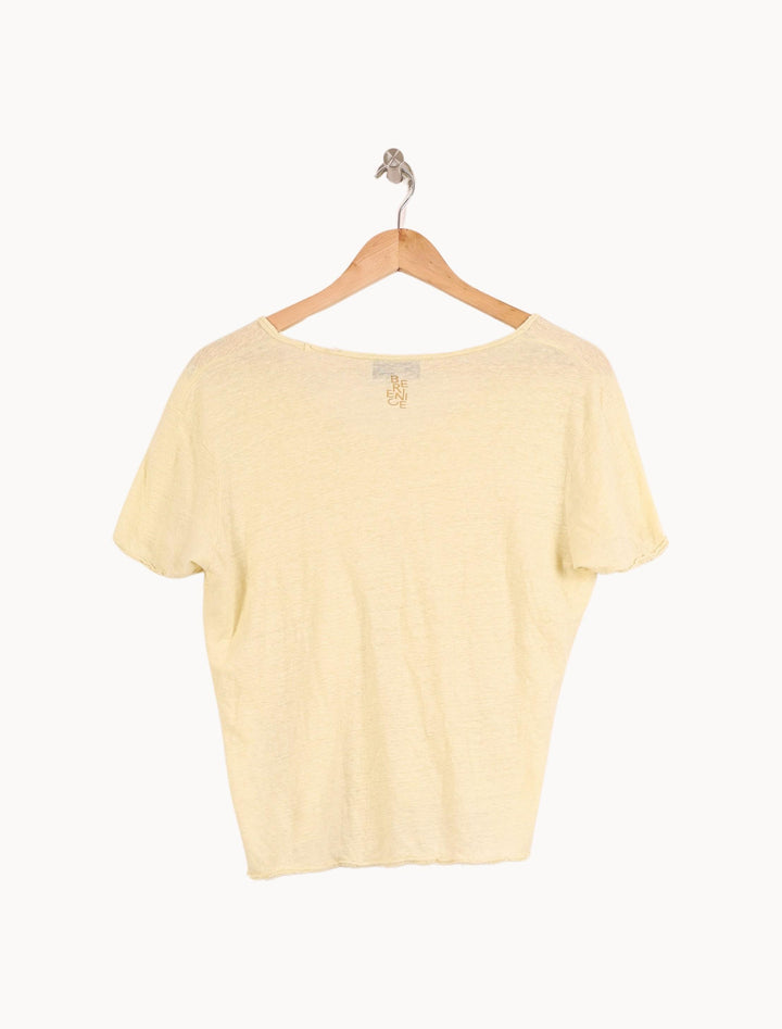 T-shirt jaune pastel - Taille M/38 de la marque Bérénice | PARAD45508 - Vendu par Paradigme - Image 4