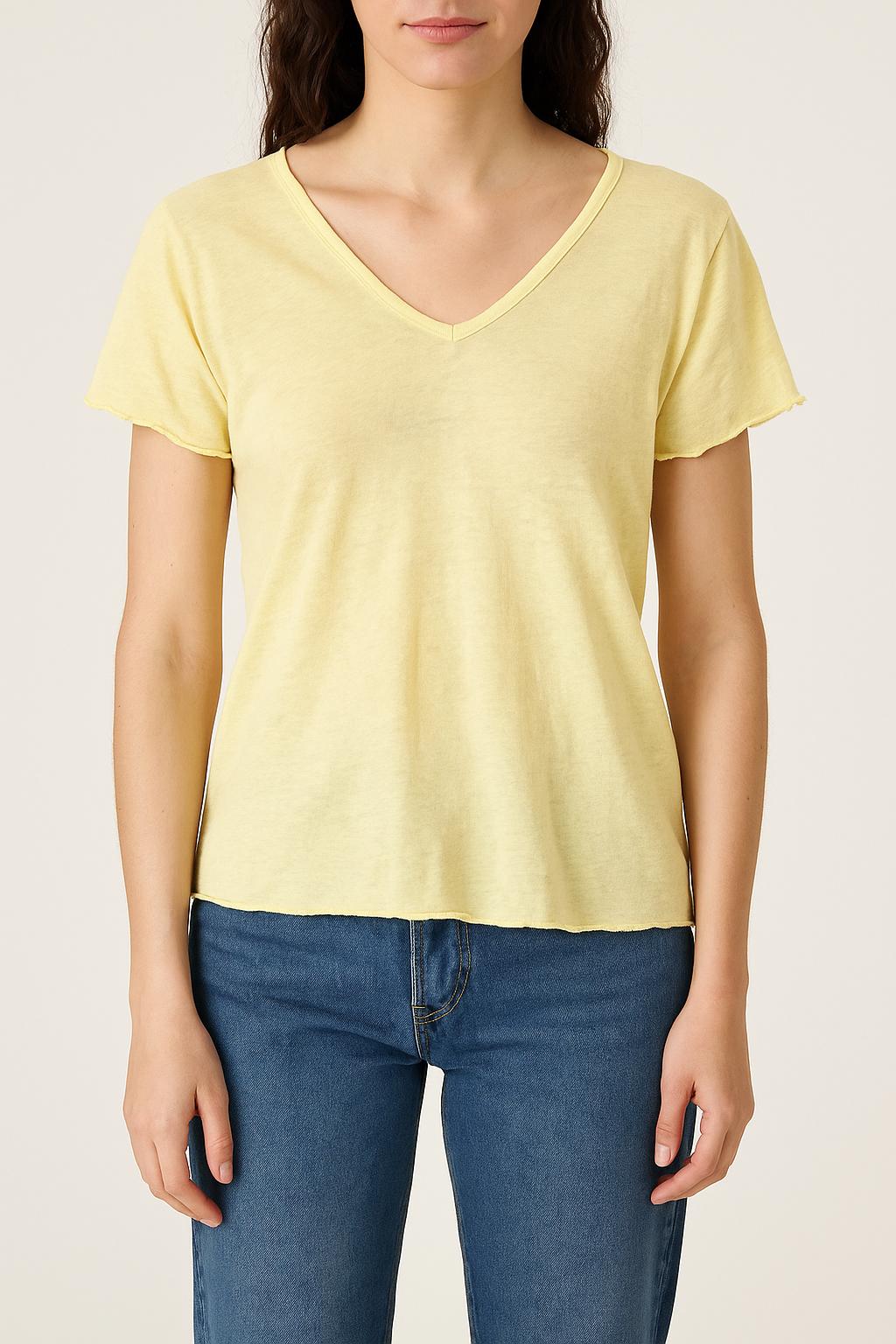 T-shirt jaune pastel - Taille M/38 de la marque Bérénice | PARAD45508 - Vendu par Paradigme - Image 1