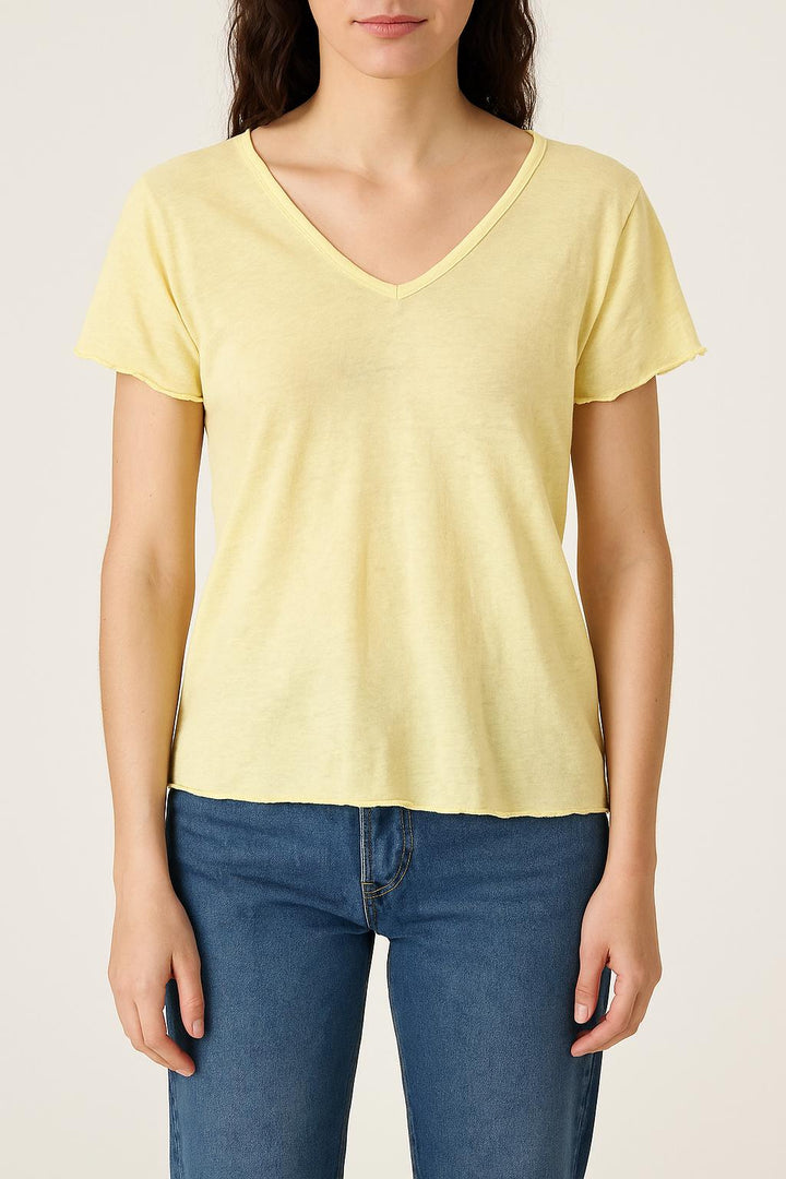 T-shirt jaune pastel - Taille M/38 de la marque Bérénice | PARAD45508 - Vendu par Paradigme - Image 1