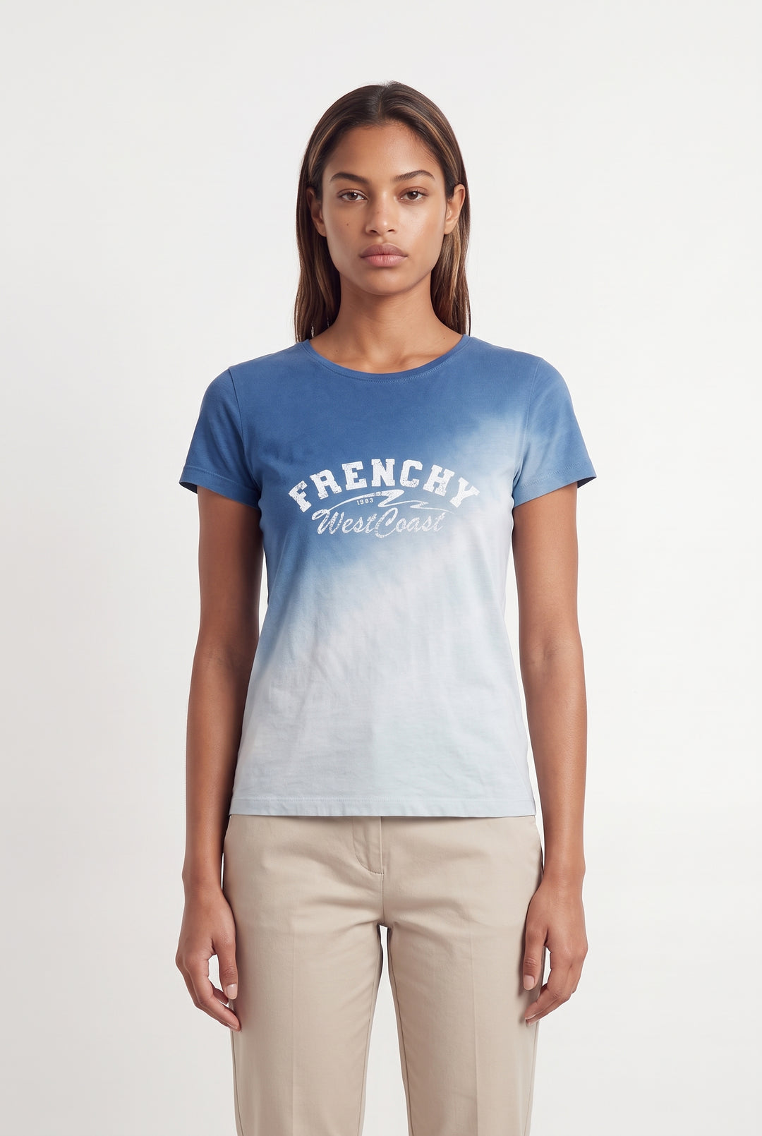T-shirt bleu dégradé blanc - Taille XS/34 de la marque IKKS | PARAD45517 - Vendu par Paradigme - Image 1