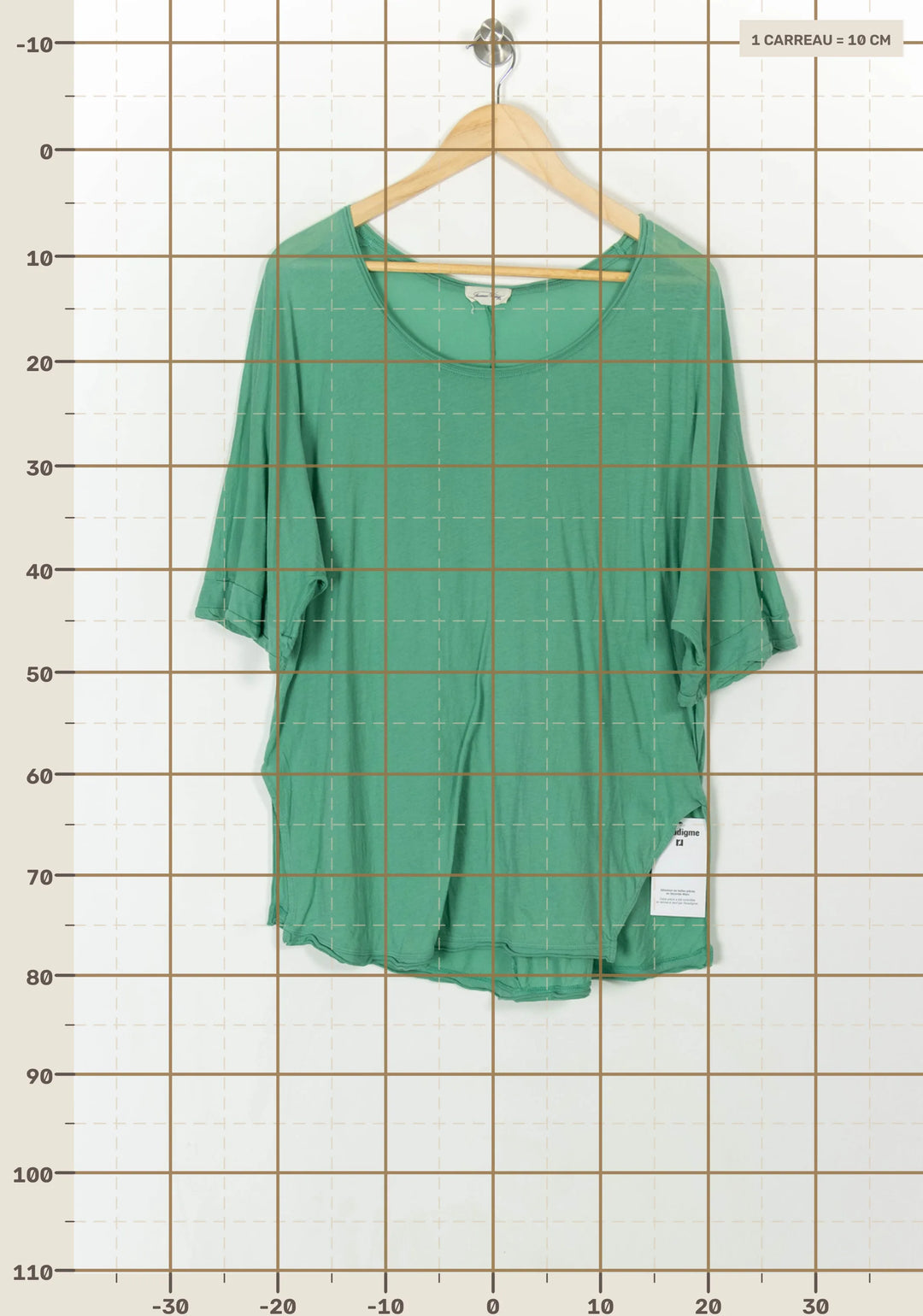 T-shirt vert - Taille Unique de la marque American Vintage | PARAD45547 - Vendu par Paradigme - Image 4