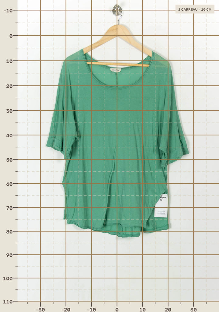 T-shirt vert - Taille Unique de la marque American Vintage | PARAD45547 - Vendu par Paradigme - Image 4