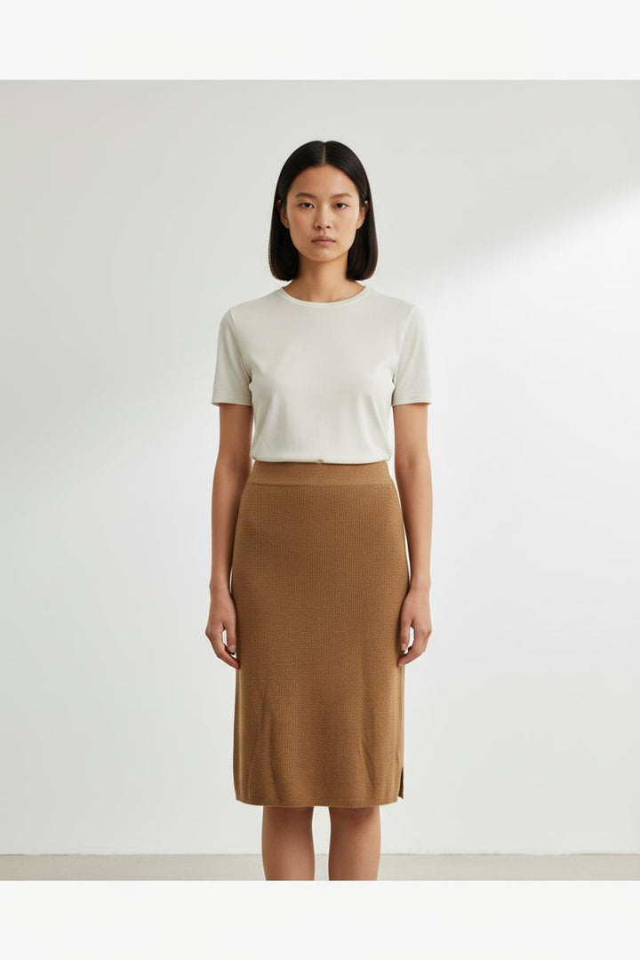 Jupe en maille beige - Taille L/40