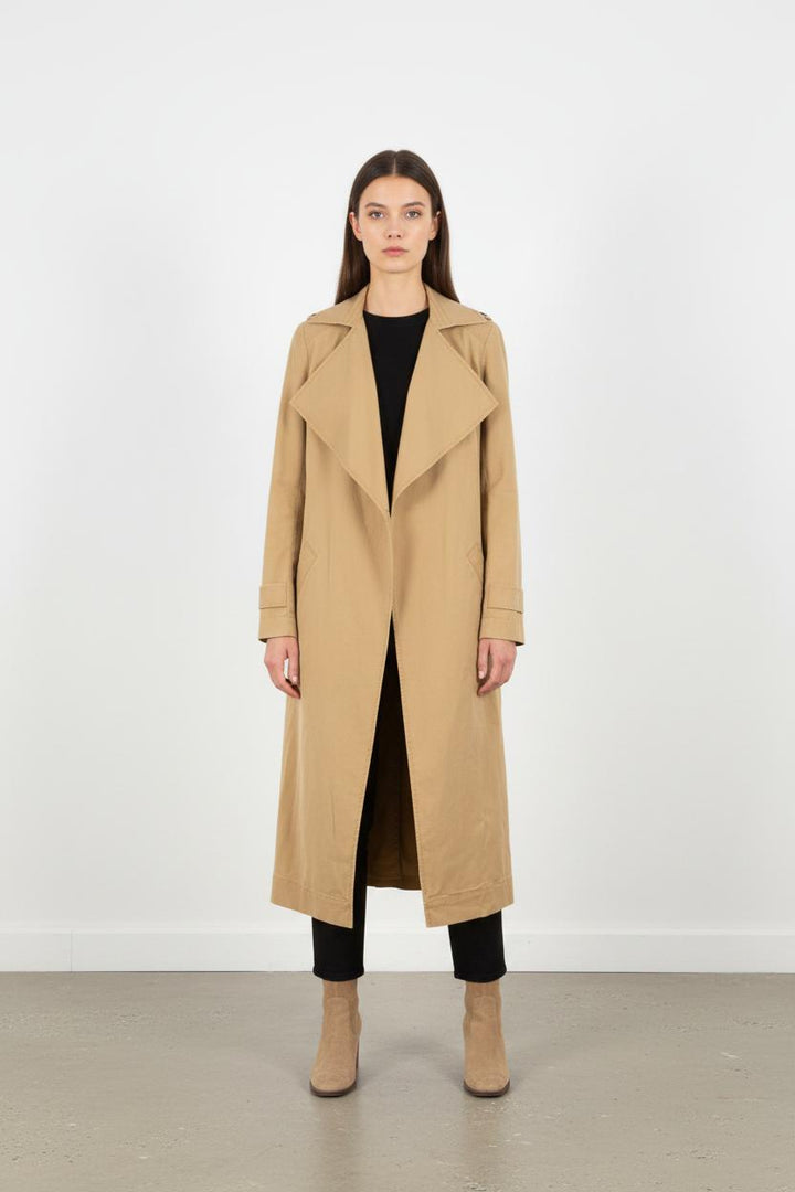 Manteau long beige - Taille M/38