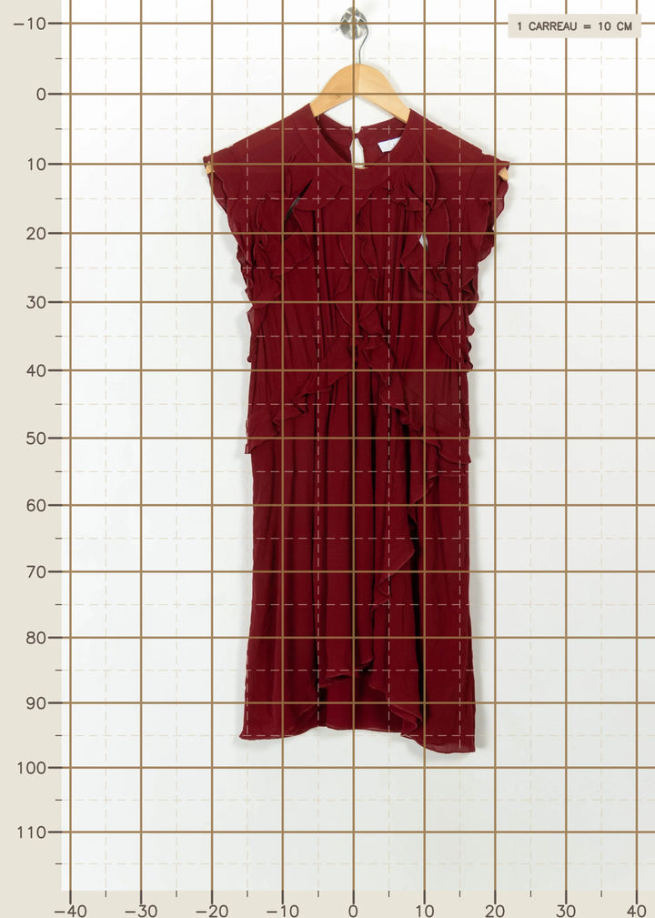 Robe courte bordeaux - Taille XS/34 de la marque IRO | PARAD45615 - Vendu par Paradigme - Image 4
