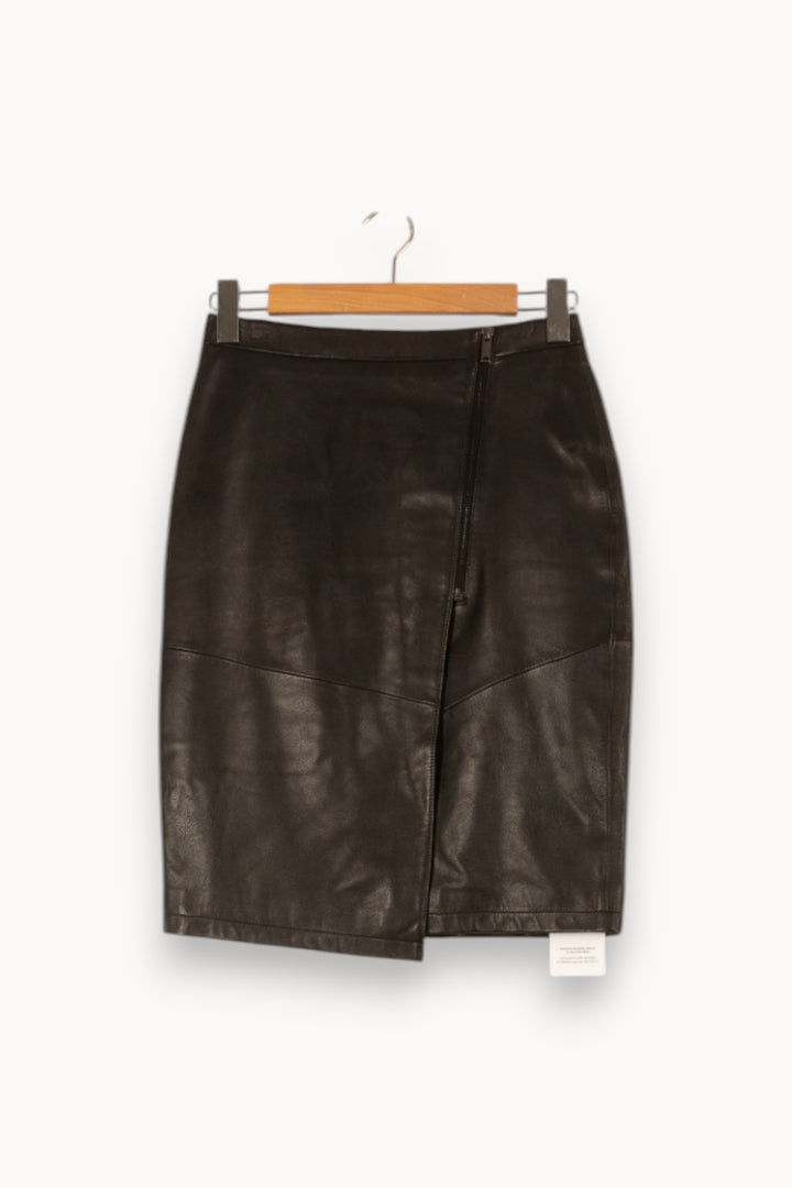 Jupe en cuir noire - Taille M/38 de la marque IKKS | PARAD45650 - Vendu par Paradigme - Image 1