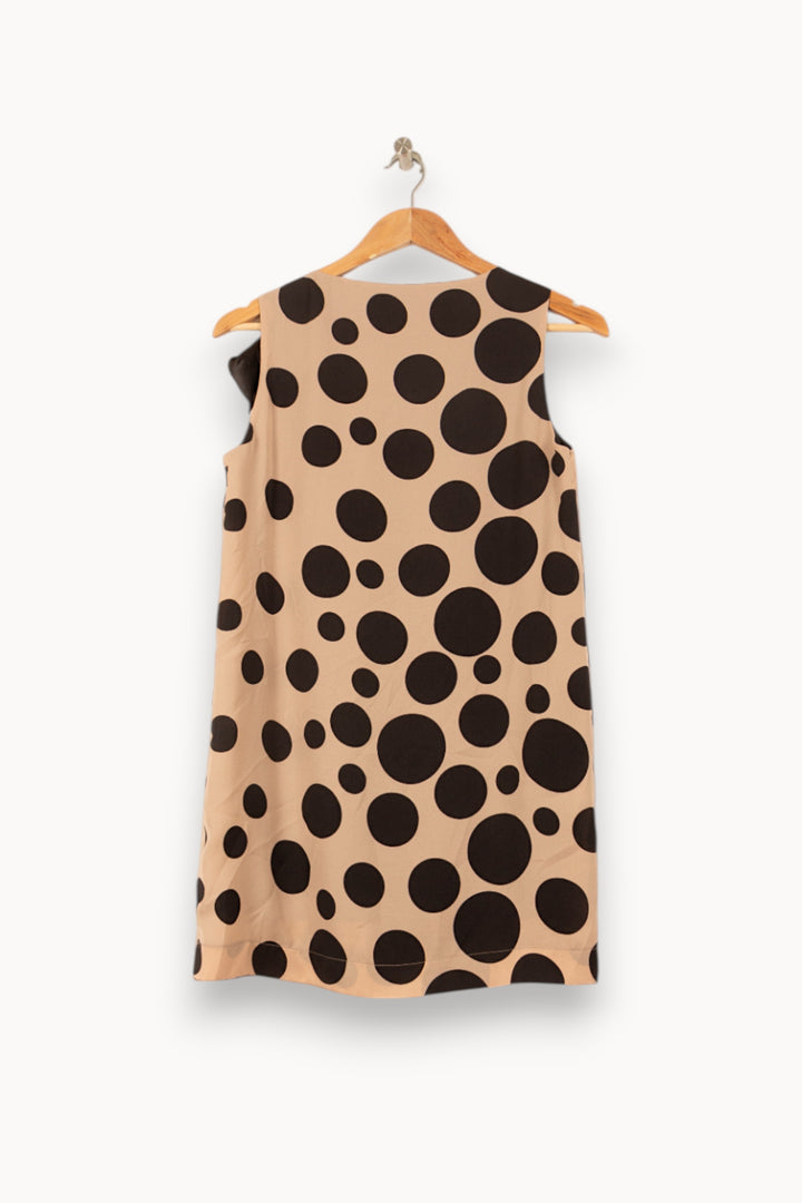 Robe Sans Manches Beige et Noire - Taille M/38 de la marque La Fée Maraboutée | PARAD45662 - Vendu par Paradigme - Image 4