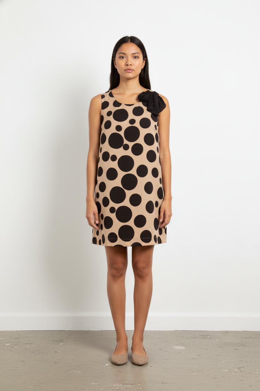 Robe Sans Manches Beige et Noire - Taille M/38