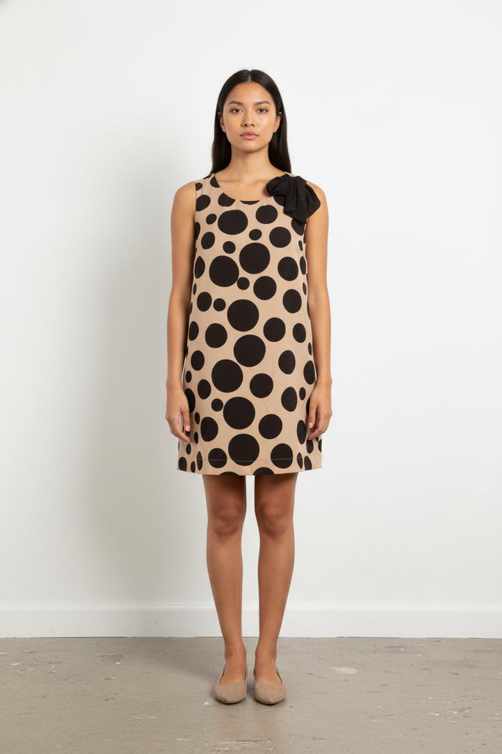 Robe Sans Manches Beige et Noire - Taille M/38
