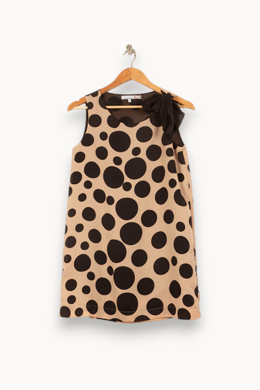 Robe Sans Manches Beige et Noire - Taille M/38 de la marque La Fée Maraboutée | PARAD45662 - Vendu par Paradigme - Image 2