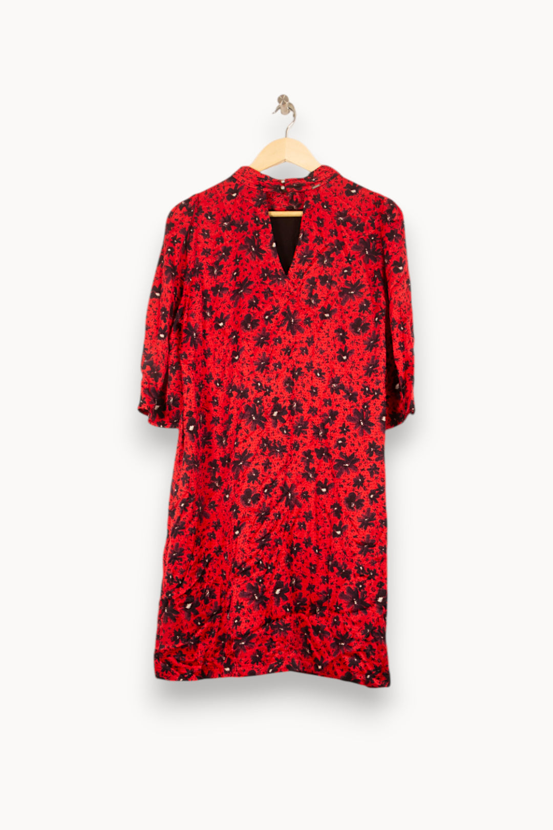 Robe Fleurie Rouge et Noire - Taille L/40 de la marque IKKS | PARAD45693 - Vendu par Paradigme - Image 4