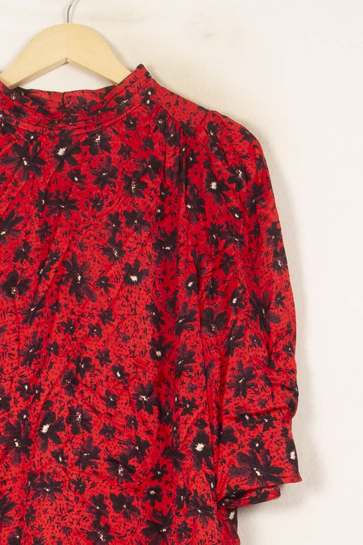 Robe Fleurie Rouge et Noire - Taille L/40 de la marque IKKS | PARAD45693 - Vendu par Paradigme - Image 3