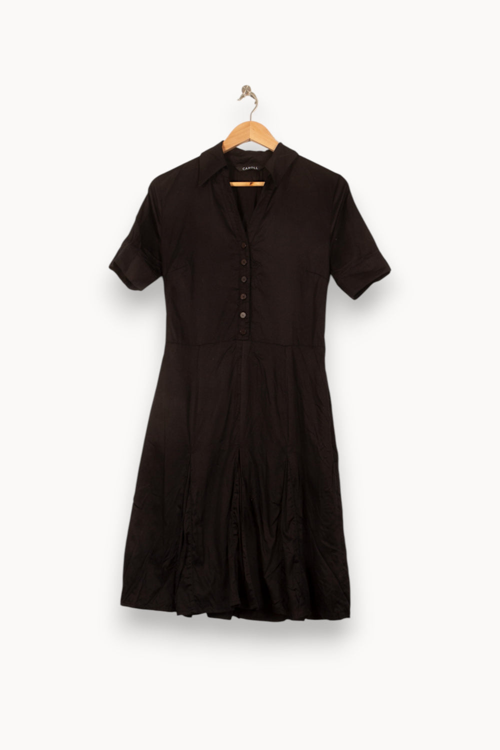 Robe Chemise Noire - Taille M/38 de la marque Caroll | PARAD45699 - Vendu par Paradigme - Image 2