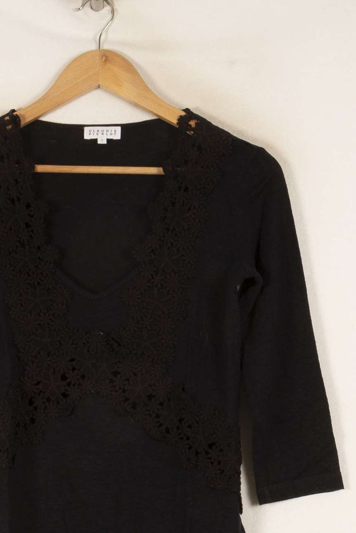Maille Noire - Taille S/36 de la marque Claudie Pierlot | PARAD45763 - Vendu par Paradigme - Image 3
