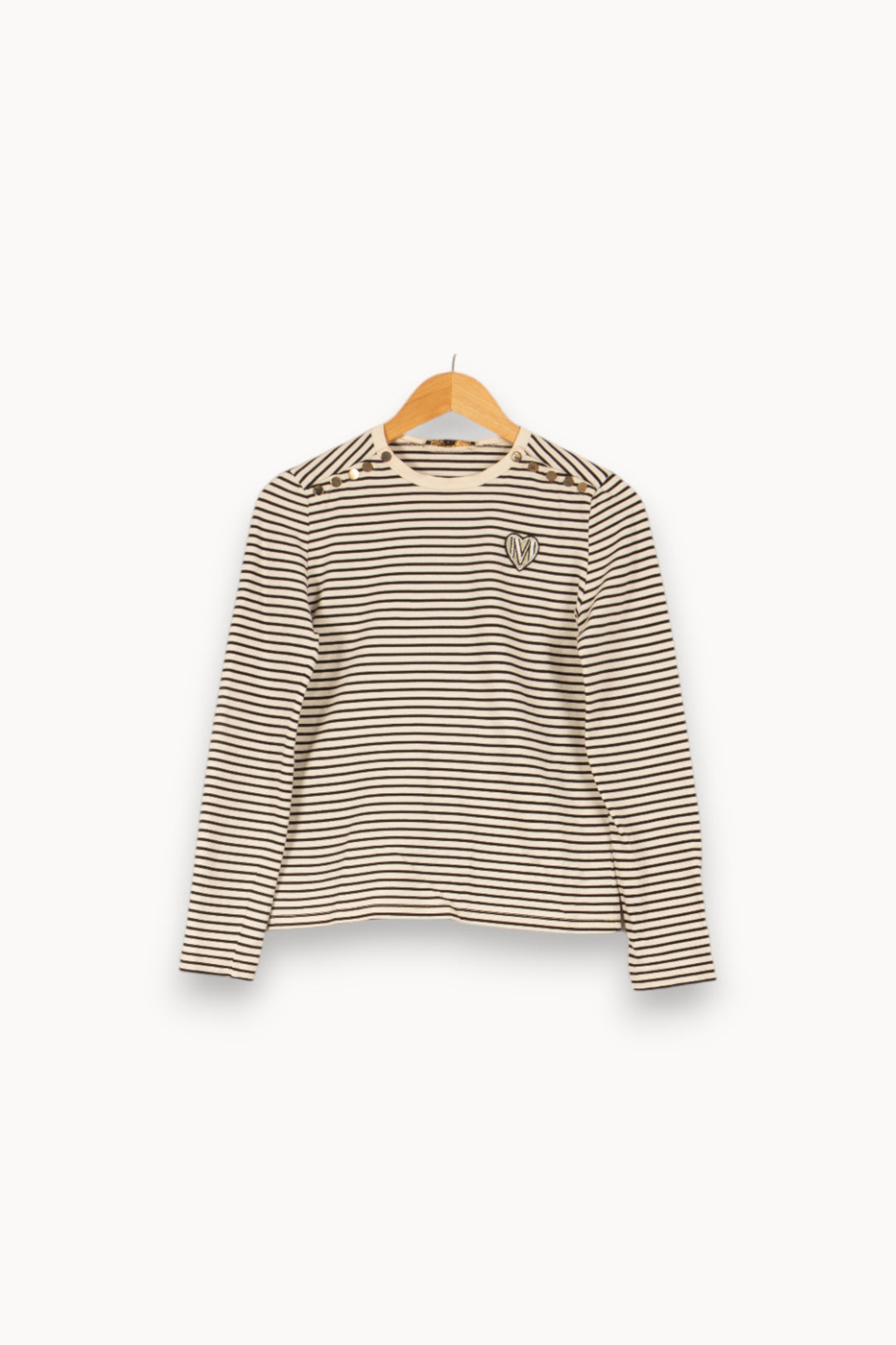 Marinière blanche et noire - Taille S/36 de la marque Maje | PARAD45852 - Vendu par Paradigme - Image 1