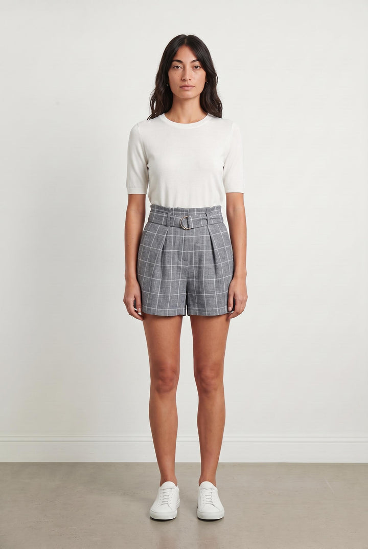Short gris à carreaux - Taille S/36 de la marque Claudie Pierlot | PARAD45854 - Vendu par Paradigme - Image 1