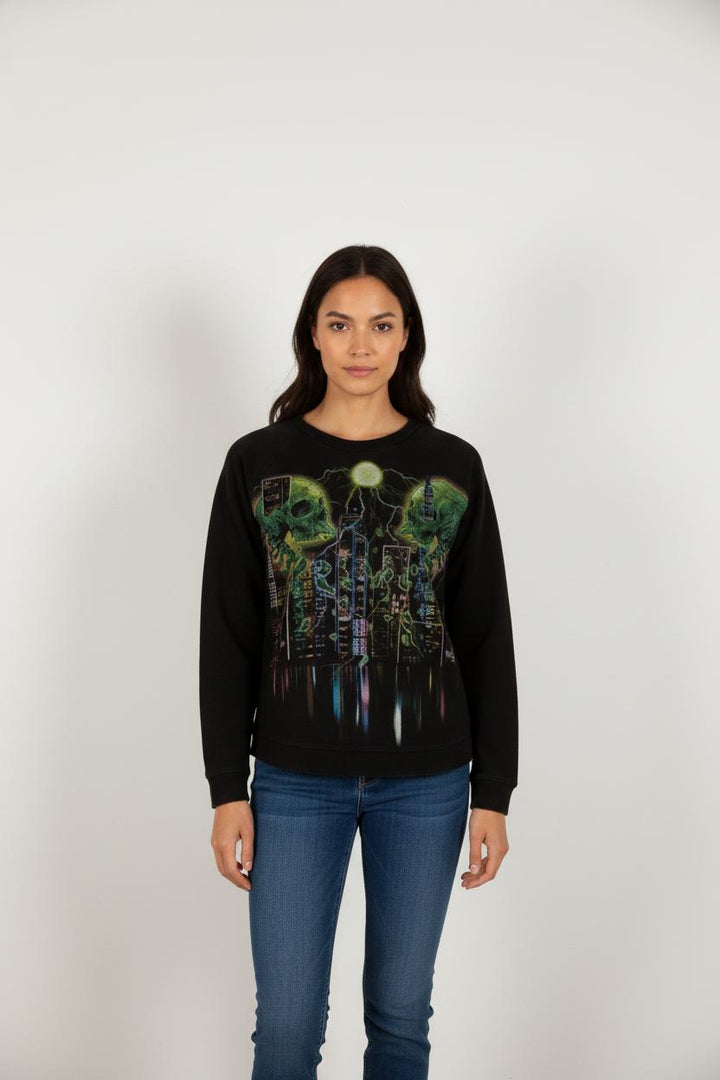 Sweat noir avec motif - Taille S/36