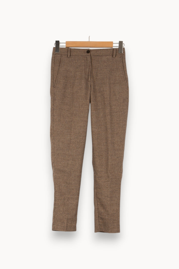 Pantalon marron à carreaux - Taille XS/34 de la marque ba&sh | PARAD45861 - Vendu par Paradigme - Image 1