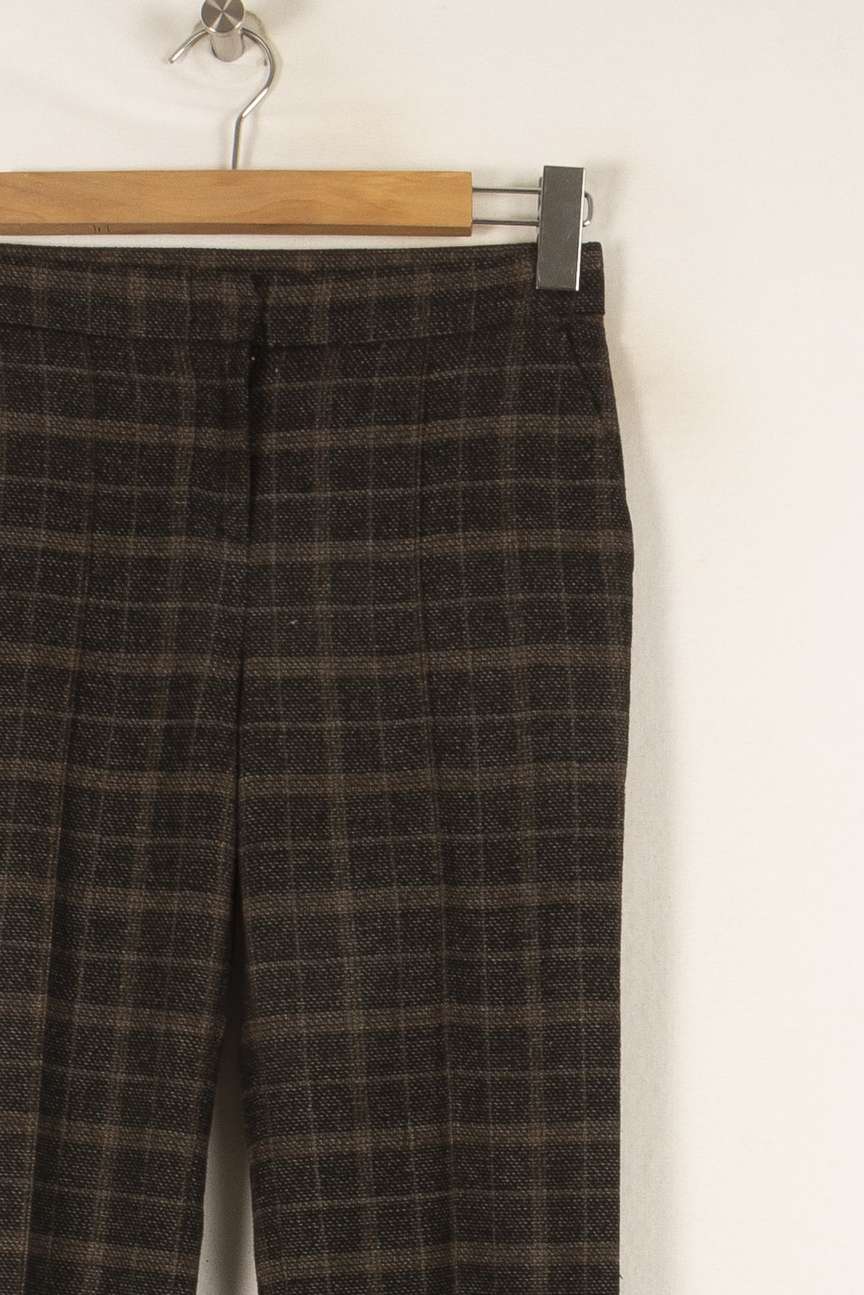 Pantalon noir/marron à carreaux - Taille XS/34 de la marque Maje | PARAD45863 - Vendu par Paradigme - Image 2
