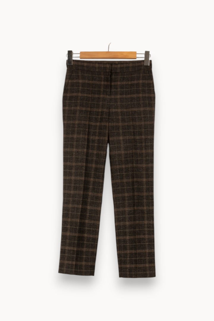 Pantalon noir/marron à carreaux - Taille XS/34 de la marque Maje | PARAD45863 - Vendu par Paradigme - Image 1