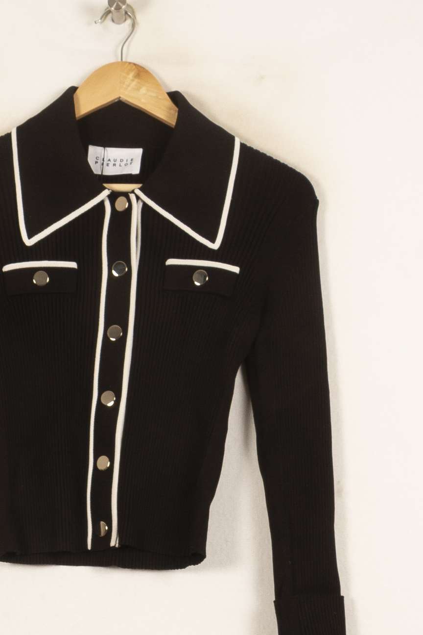 Gilet Noir et Blanc - Taille L/40 de la marque Claudie Pierlot | PARAD45884 - Vendu par Paradigme - Image 2