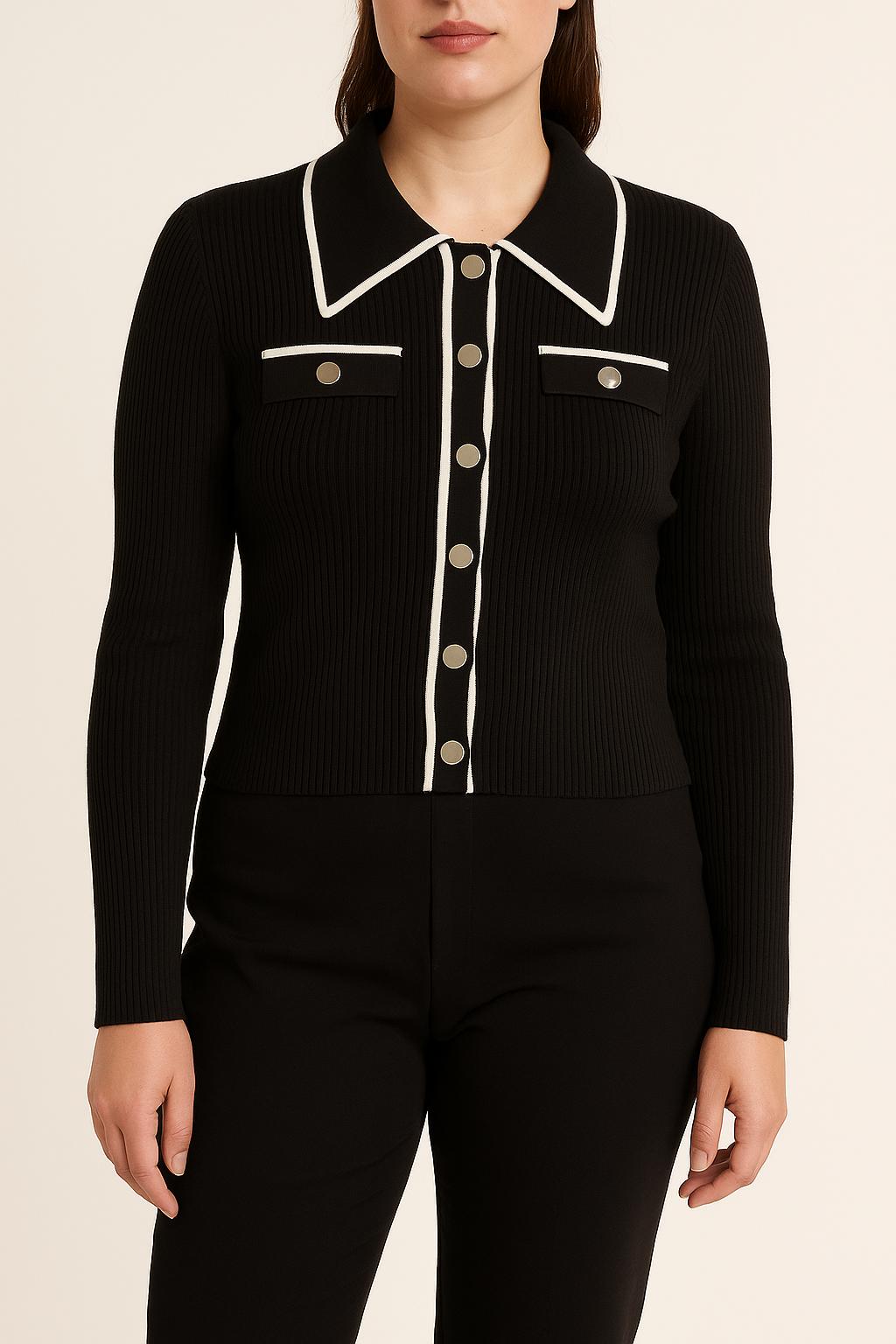 Gilet Noir et Blanc - Taille L/40 de la marque Claudie Pierlot | PARAD45884 - Vendu par Paradigme - Image 1