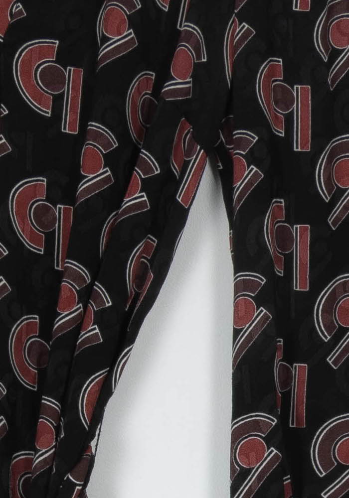 Robe Portefeuille Noire et Rouge - Taille S/36 de la marque Claudie Pierlot | PARAD45902 - Vendu par Paradigme - Image 3
