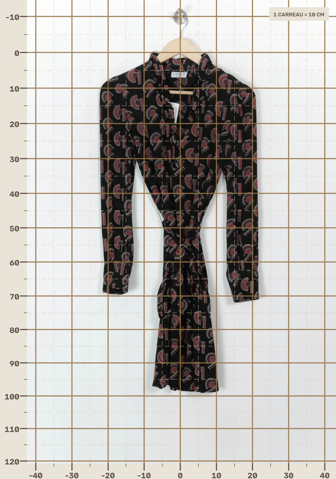 Robe Portefeuille Noire et Rouge - Taille S/36 de la marque Claudie Pierlot | PARAD45902 - Vendu par Paradigme - Image 4