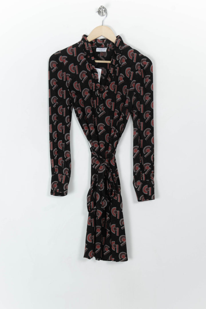 Robe Portefeuille Noire et Rouge - Taille S/36 de la marque Claudie Pierlot | PARAD45902 - Vendu par Paradigme - Image 2