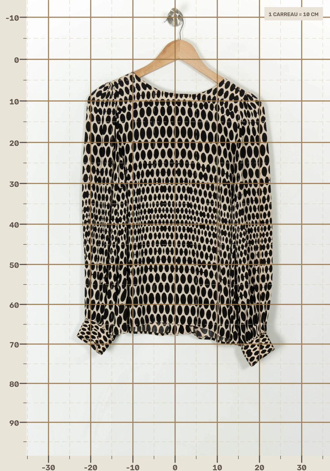 Blouse Noire et Beige - Taille M/38 de la marque Tara Jarmon | PARAD45903 - Vendu par Paradigme - Image 4