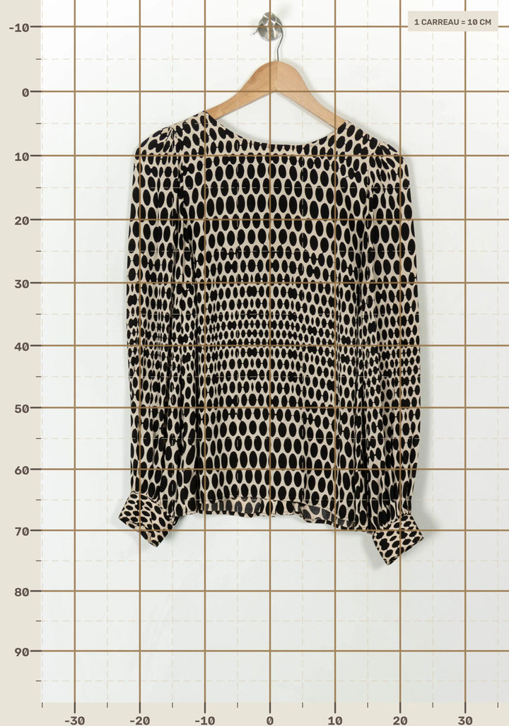 Blouse Noire et Beige - Taille M/38 de la marque Tara Jarmon | PARAD45903 - Vendu par Paradigme - Image 4