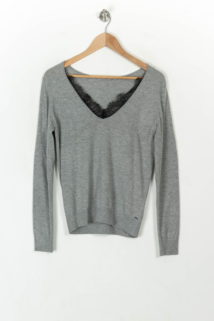 Pull Gris et Noir - Taille S/36 de la marque IKKS | PARAD45917 - Vendu par Paradigme - Image 2
