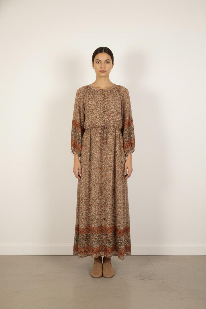 Robe Longue Marron et Orange - Taille XL/42