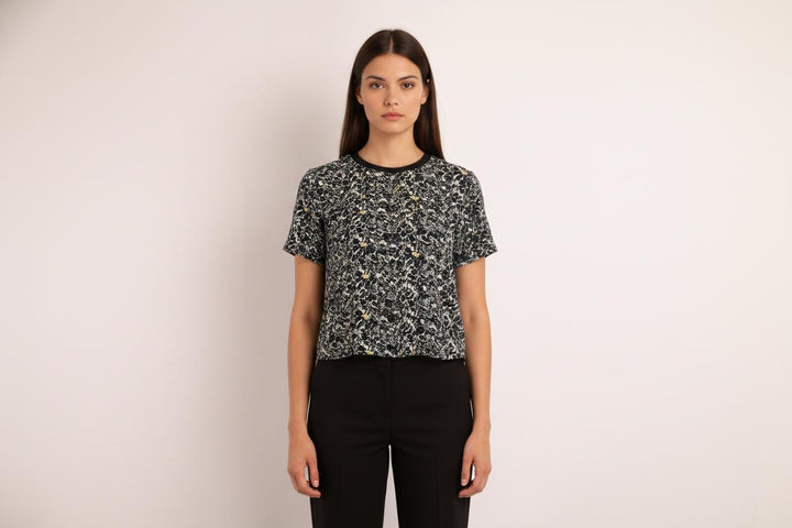 Blouse Noire et Blanche - Taille S/36