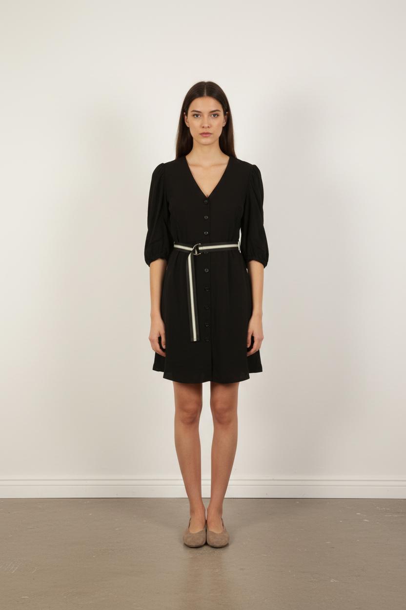Robe Boutonnée Noire - Taille S/36