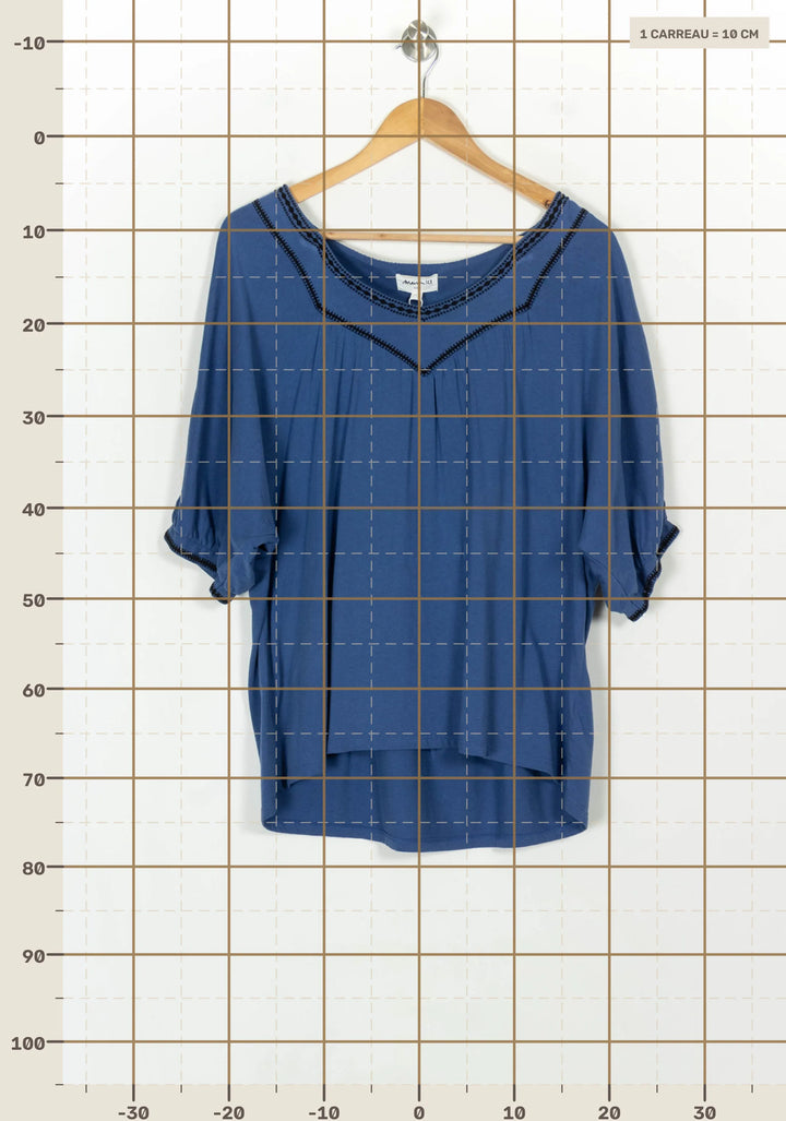 Blouse Bleue - Taille L/40 de la marque Maison 123 | PARAD46011 - Vendu par Paradigme - Image 4