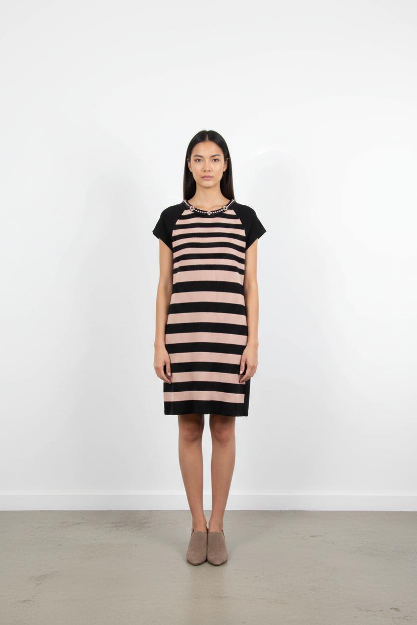 Robe Courte Noir et Rose - Taille L/40