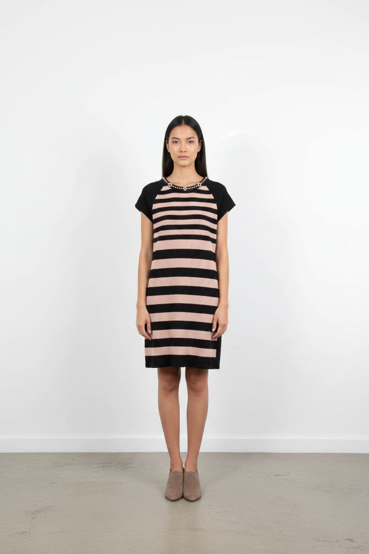 Robe Courte Noir et Rose - Taille L/40