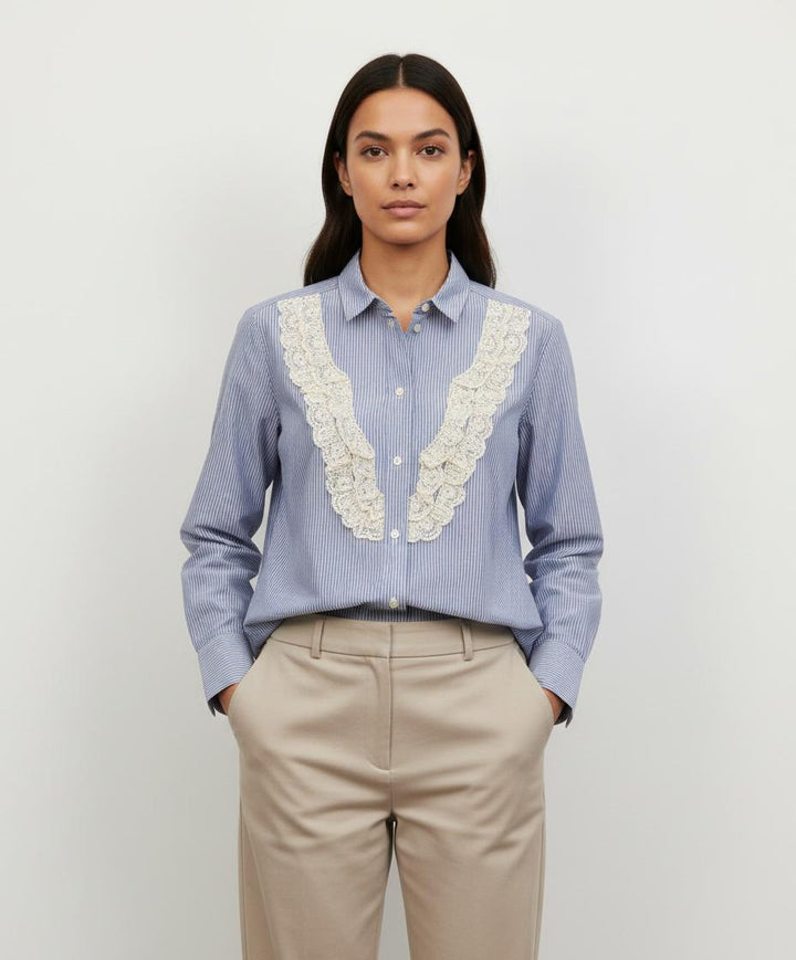Chemise Bleue et Blanche - Taille S/36