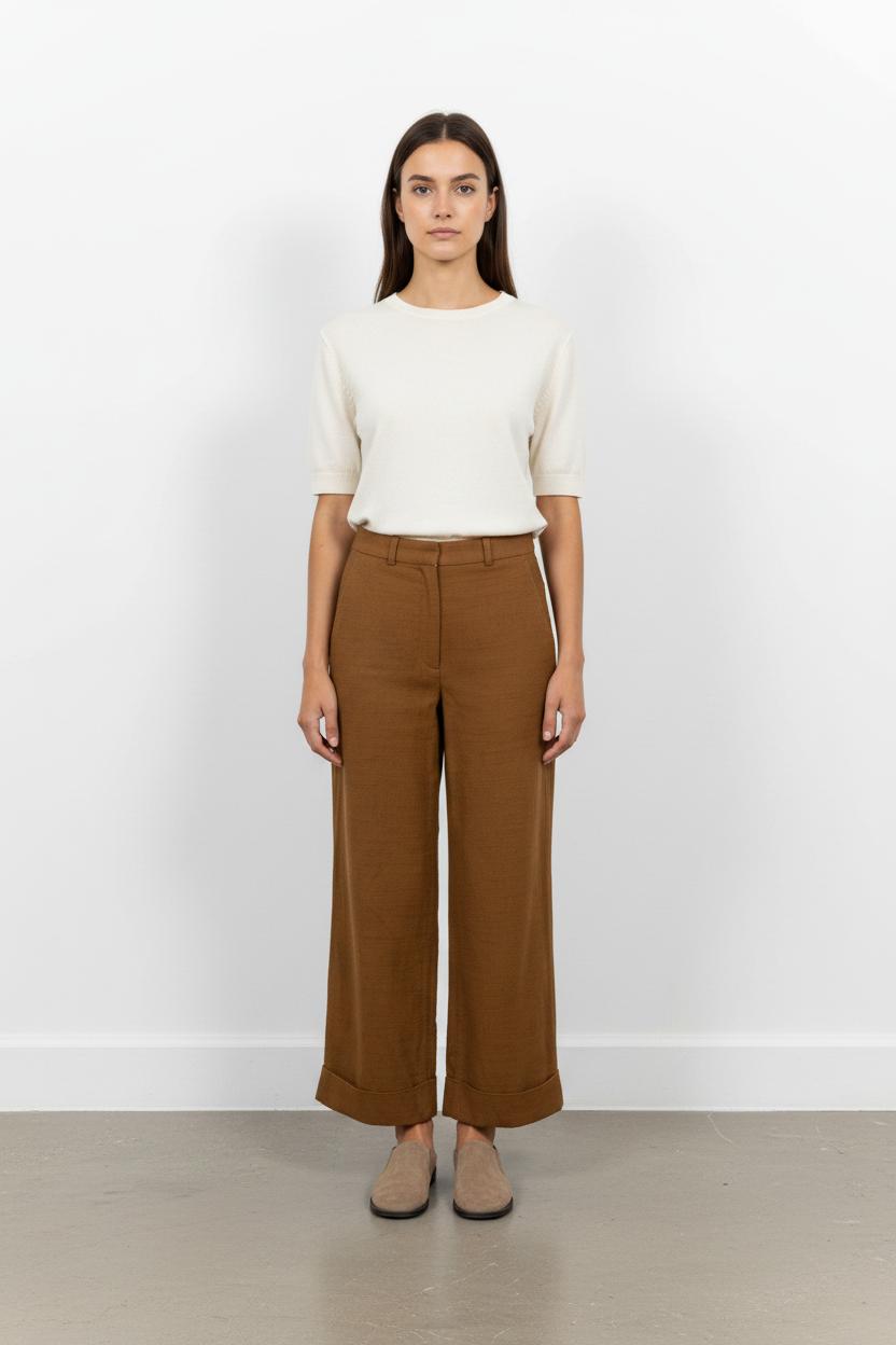 Pantalon Large Marron - Taille S/36 de la marque Sandro | PARAD46052 - Vendu par Paradigme - Image 1