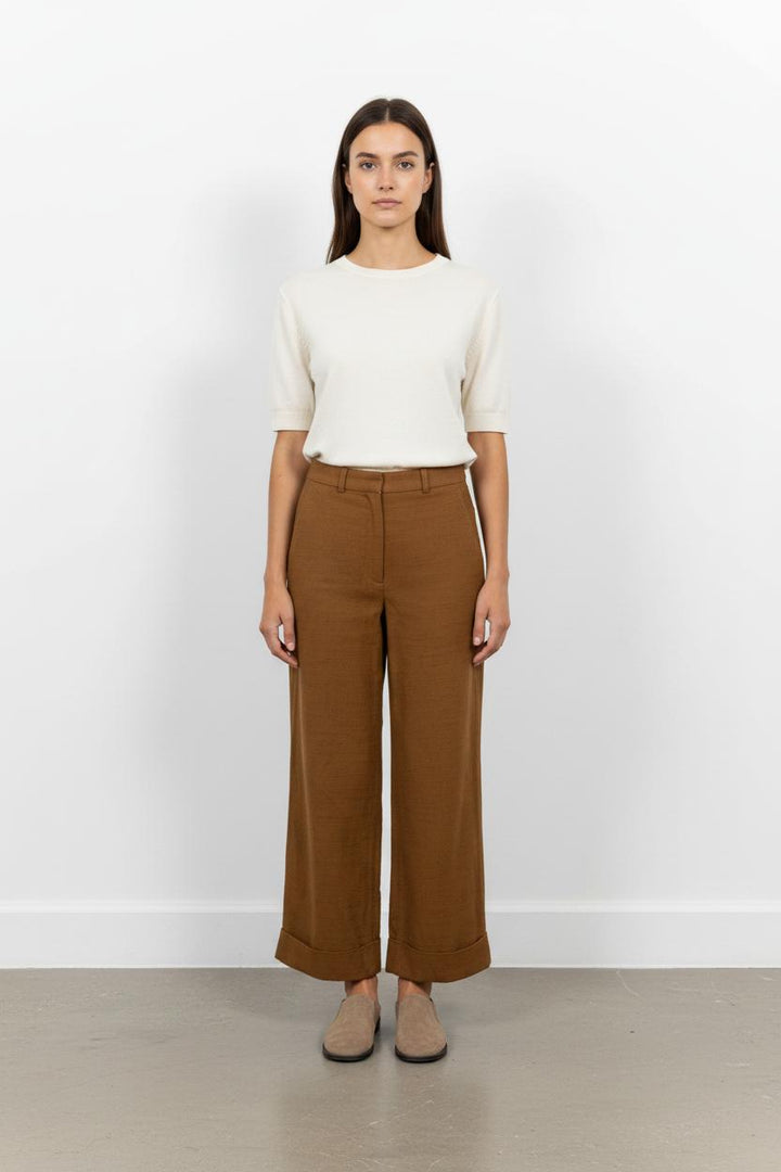 Pantalon Large Marron - Taille S/36 de la marque Sandro | PARAD46052 - Vendu par Paradigme - Image 1