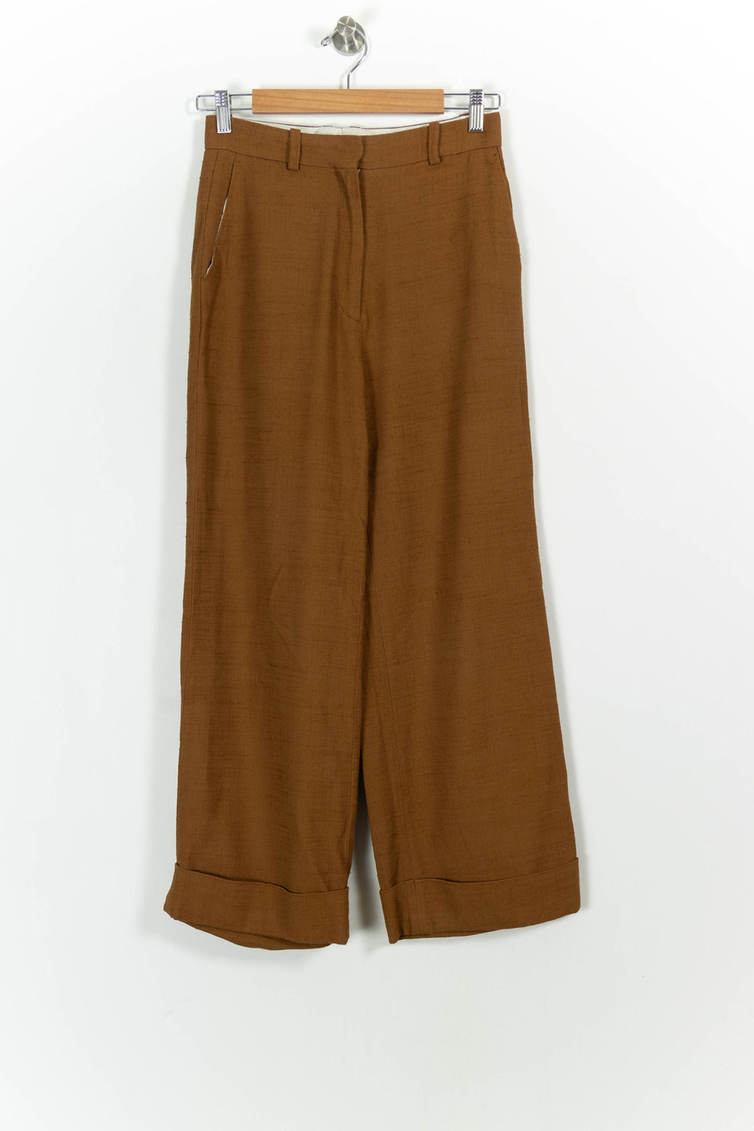 Pantalon Large Marron - Taille S/36 de la marque Sandro | PARAD46052 - Vendu par Paradigme - Image 2