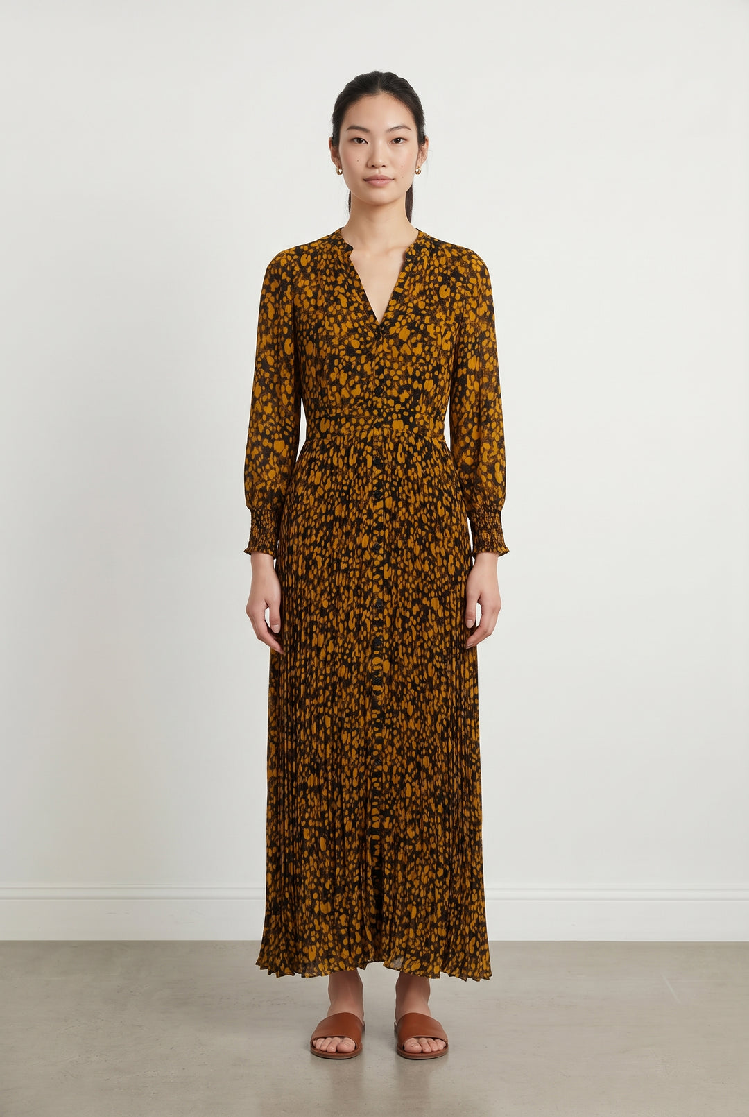 Robe longue noire et jaune - Taille S/36 de la marque ba&amp;sh | PARAD46061 - Vendu par Paradigme - Image 1