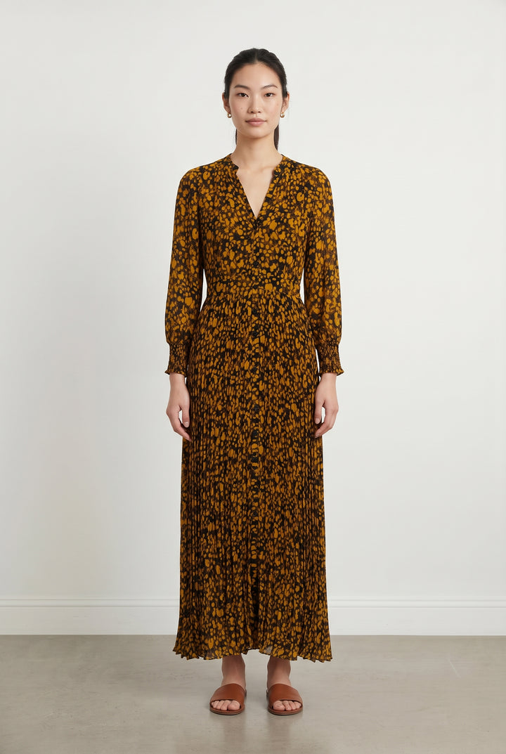 Robe longue noire et jaune - Taille S/36 de la marque ba&amp;sh | PARAD46061 - Vendu par Paradigme - Image 1
