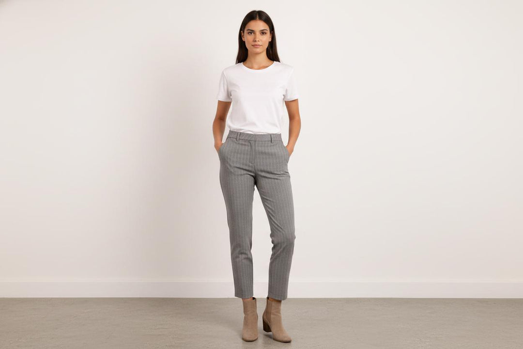 Pantalon Rayé Gris - Taille S/36