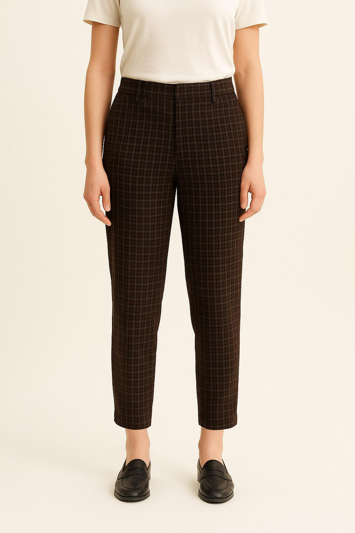 Pantalon Carreaux Marron et Noir - Taille S/36 de la marque Comptoir des Cotonniers | PARAD46064 - Vendu par Paradigme - Image 1