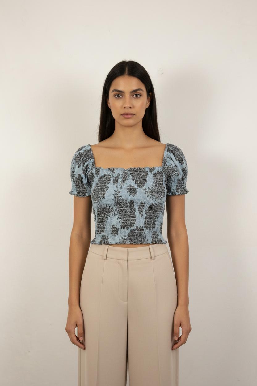 Top Bleu et Noir - Taille S/36