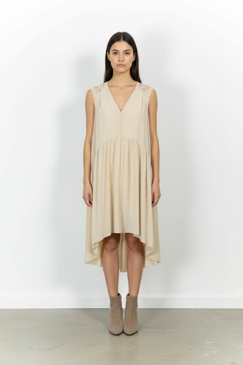 Robe Longue Beige - Taille M/38 de la marque Sandro | PARAD46103 - Vendu par Paradigme - Image 1