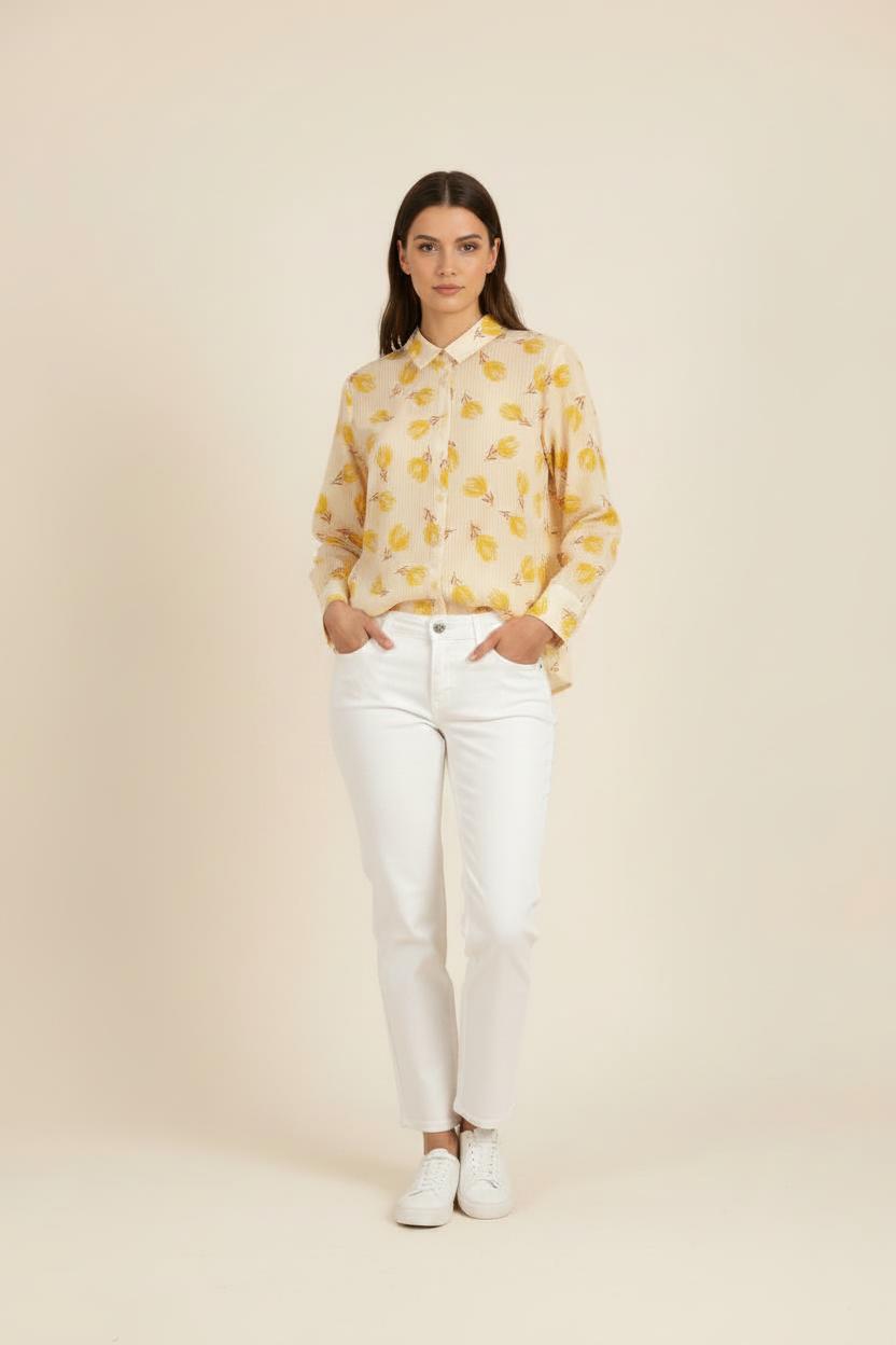 Chemise Jaune et Blanche - Taille XL/42